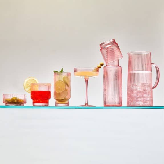 Ribbed Carafe & Glass Set - 0.6L