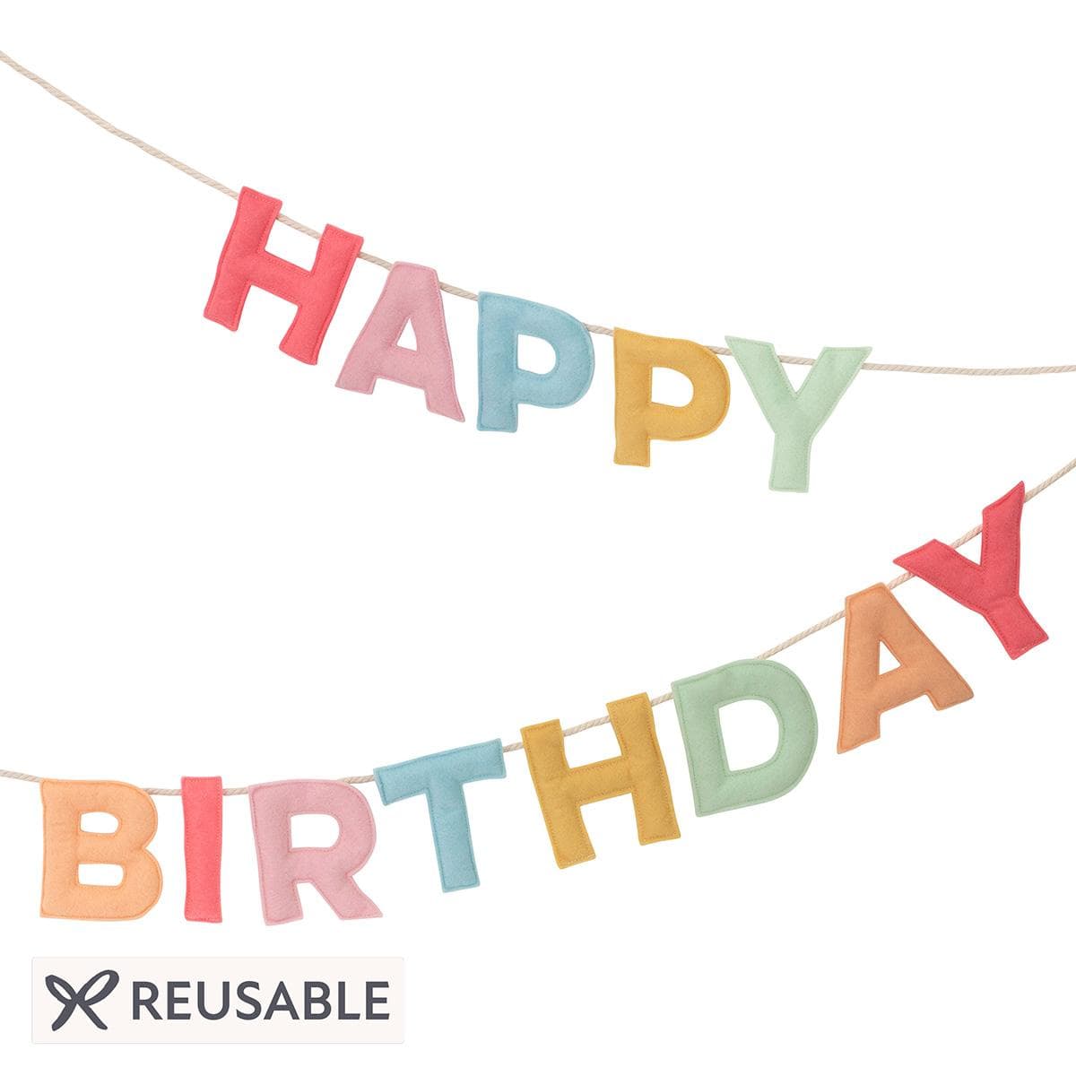 Milestone Birthday Decorations at By Wren: Felt Happy Birthday Party Garland