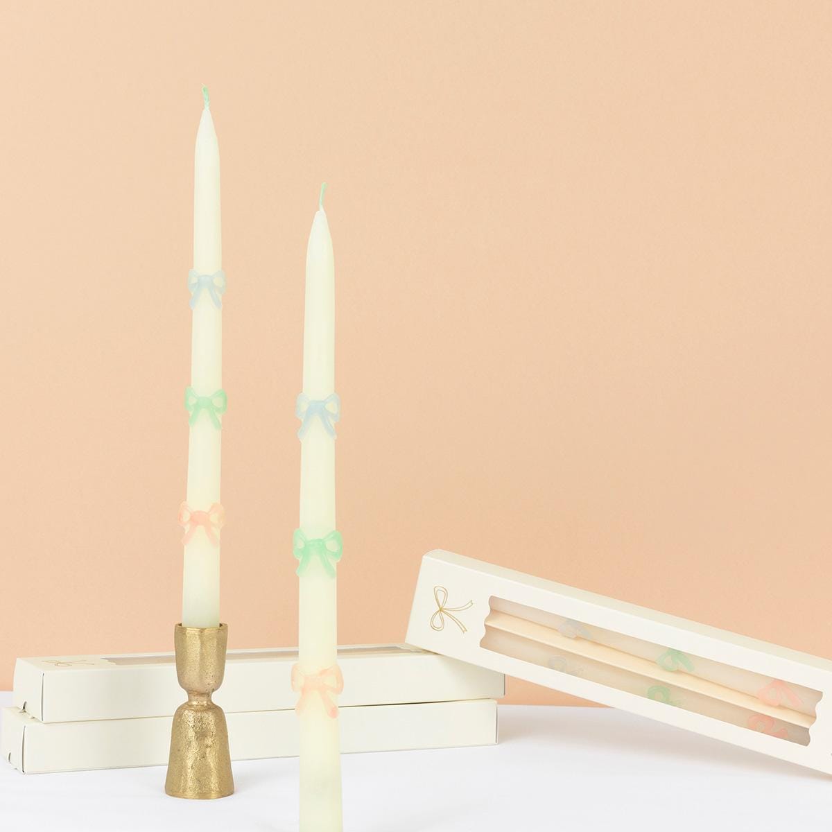 Gifts at By Wren: Multi Bow Taper Candles x 2