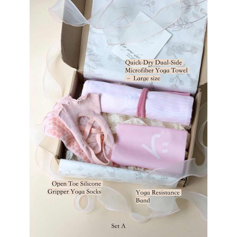 Yoga Towel & Grip Socks Gift Box Set