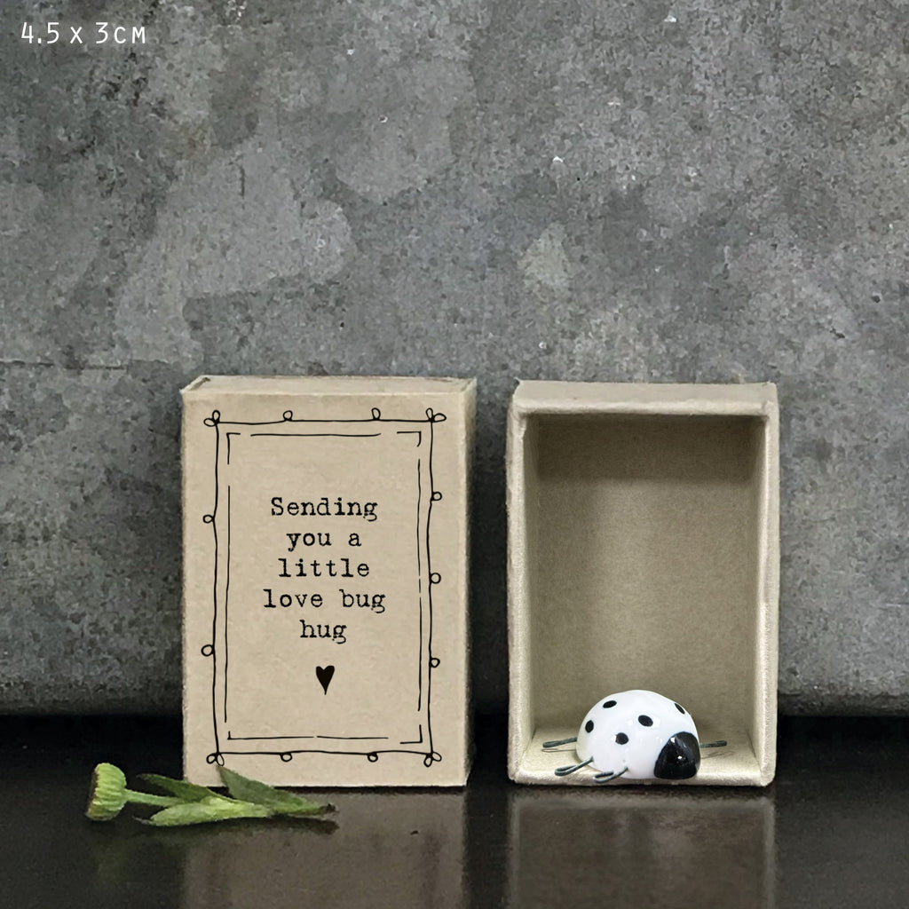 East of India Porcelain Matchbox Ladybird - Love bug hug