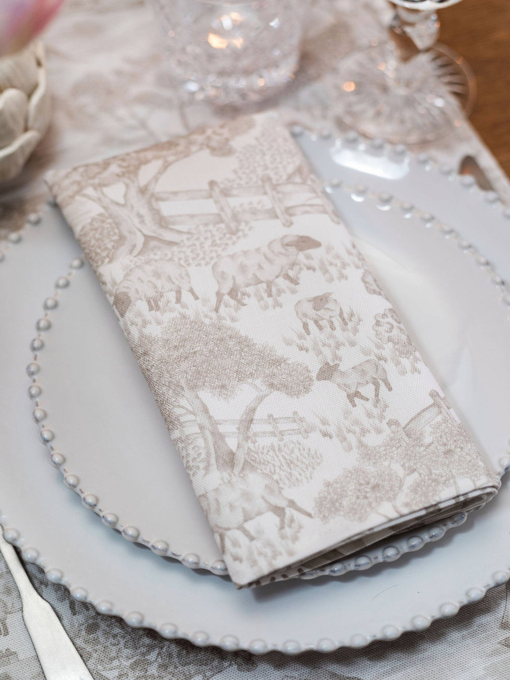 Soft Toile Napkins - Pair