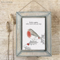 East of India Wooden Robin Hanging Picture - Robins appear
