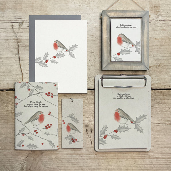 East of India Wooden Robin Hanging Picture - Robins appear