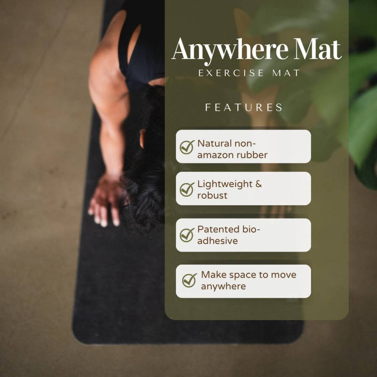 Anywhere Natural Rubber Travel Yoga Mat