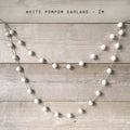 East of India Felt Pompom Garland - White
