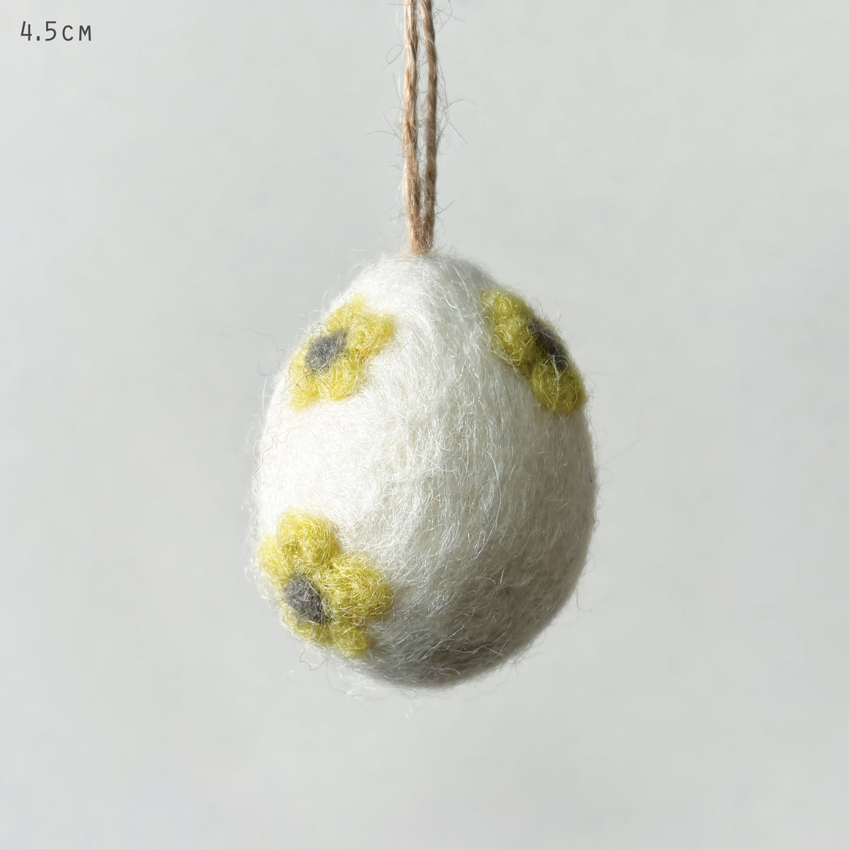 East of India Felted Daisy Easter Egg - Yellow