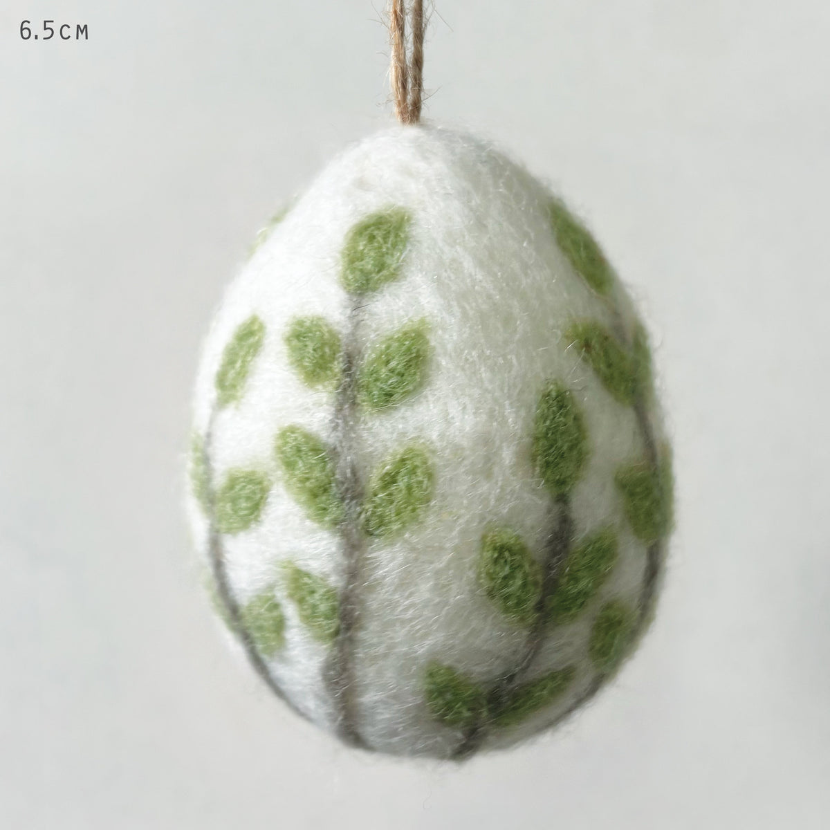 East of India Floral Felt Easter Egg - Green