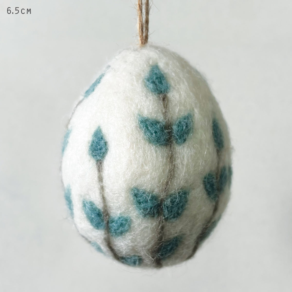 East of India Floral Felt Easter Egg - Blue