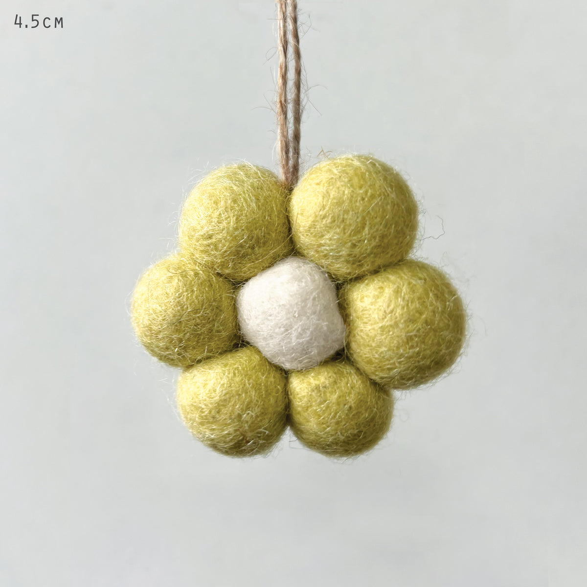 East of India Small Felt Daisy Hanging Decoration - Yellow