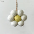 East of India Small Felt Daisy Hanging Decoration - Cream