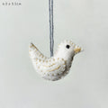 East of India Small Embroidered Chick Hanging Decoration - Cream