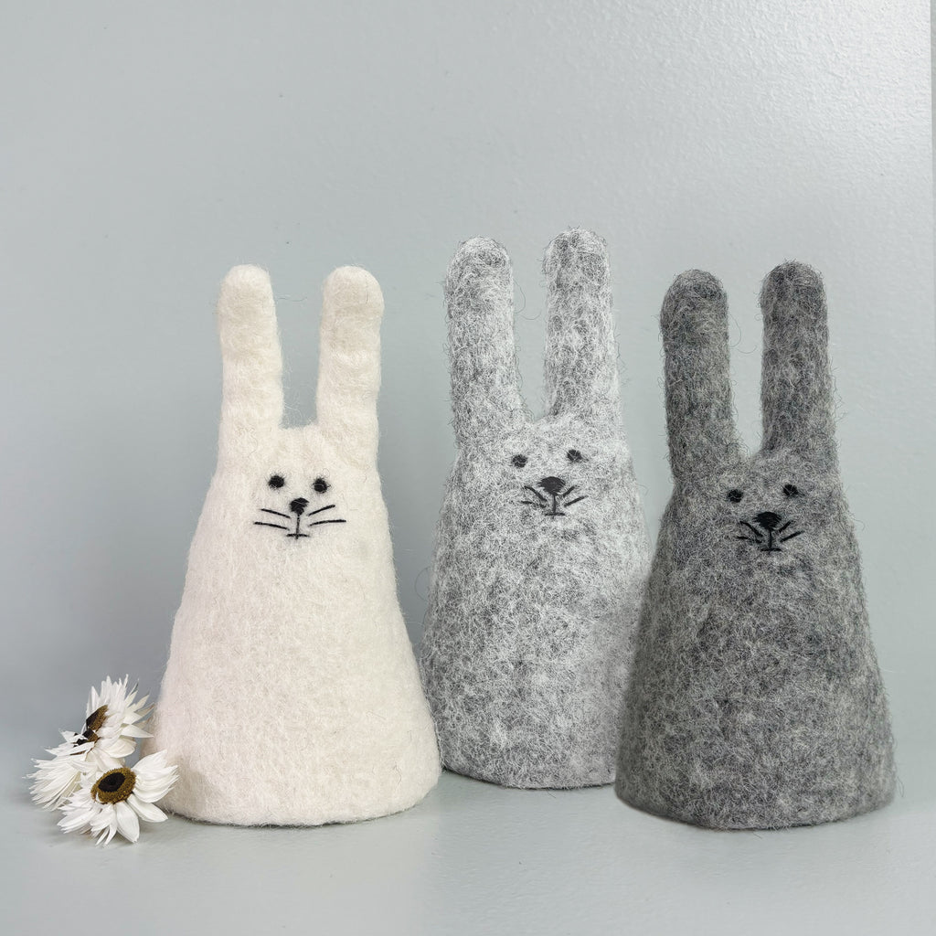 East of India Rabbit Egg Cosy - Light Grey