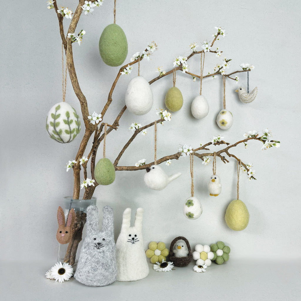 East of India Rabbit Egg Cosy - Light Grey