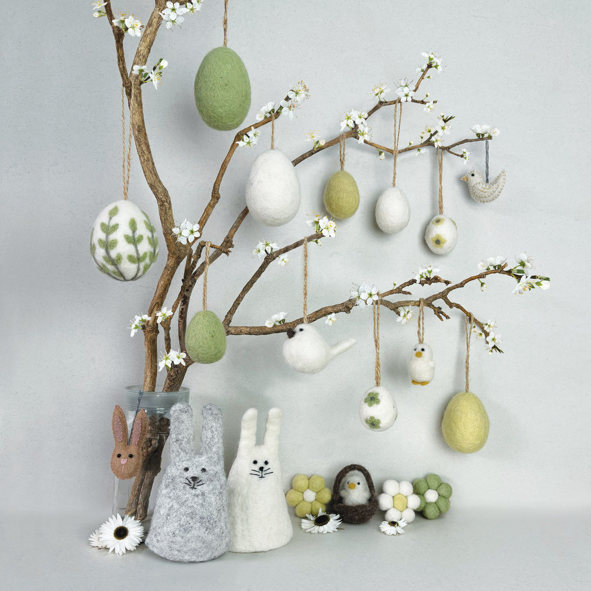 East of India Rabbit Egg Cosy - Light Grey