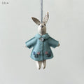 East of India Little Rabbit Hanging Decoration - Blue jacket