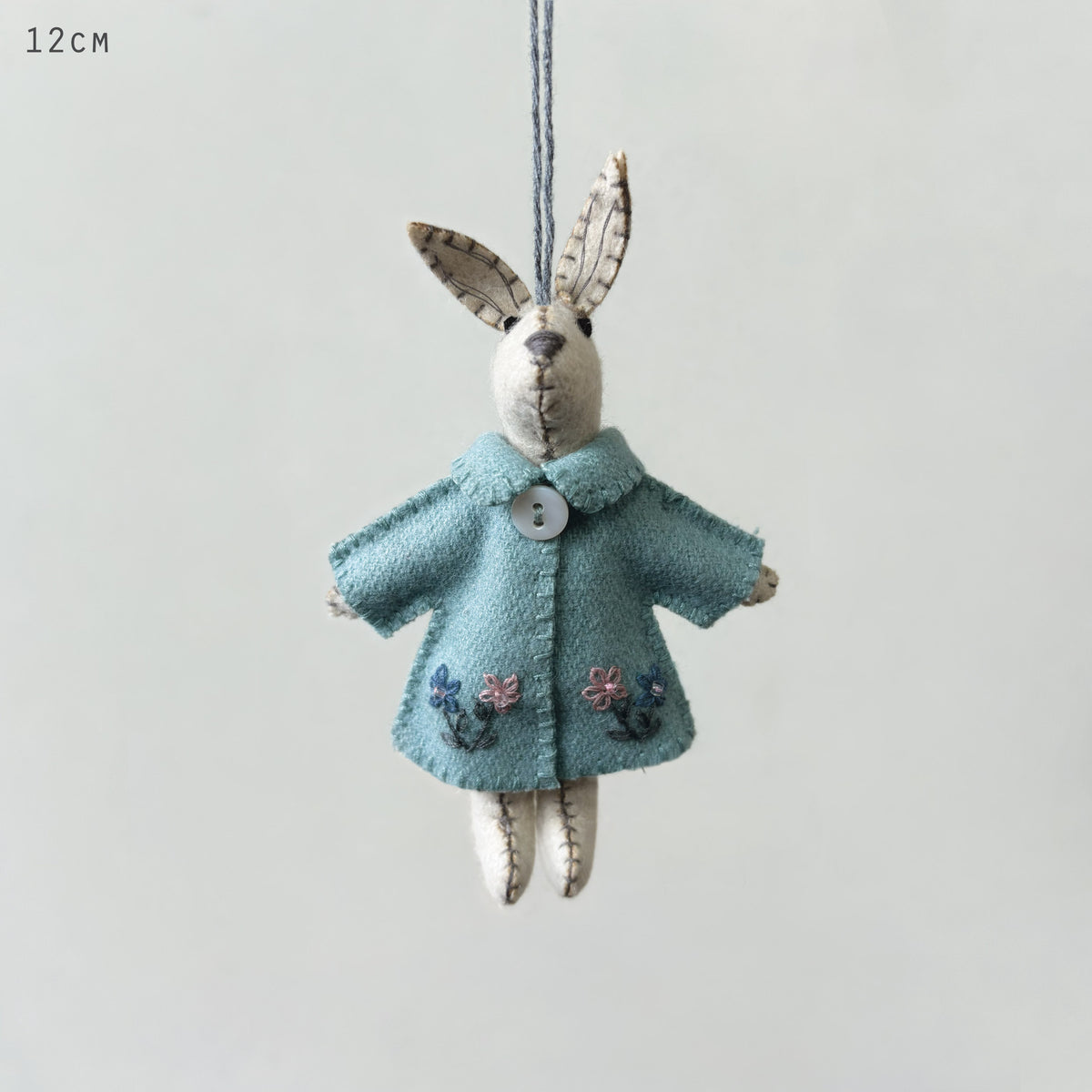 East of India Little Rabbit Hanging Decoration - Blue jacket