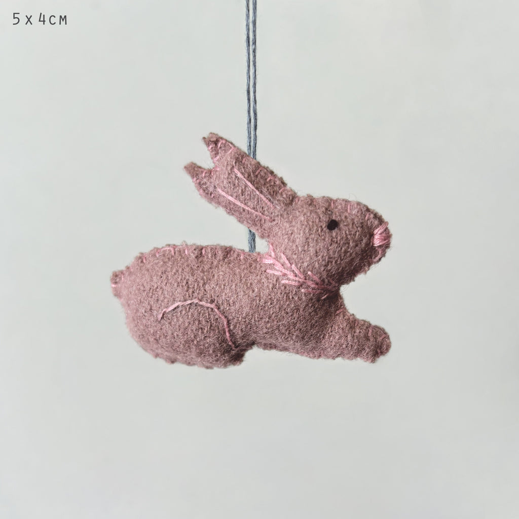East of India Small Hanging Sitting Rabbit - Pink