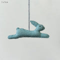 East of India Small Hanging Leaping Rabbit - Blue