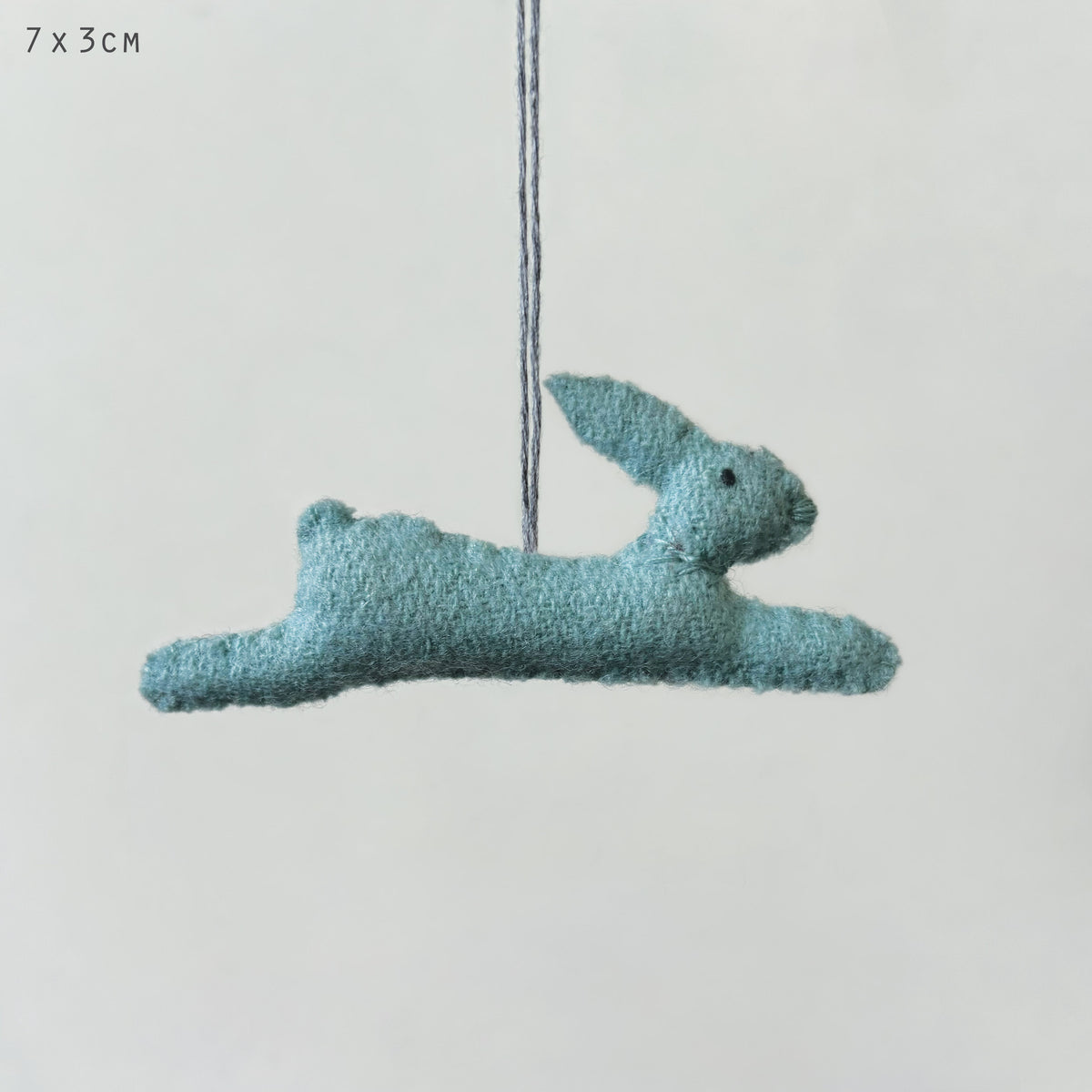 East of India Small Hanging Leaping Rabbit - Blue