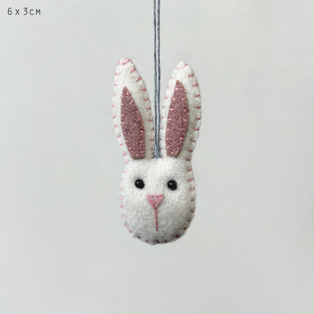 East of India Small Hanging Rabbit Head - Cream