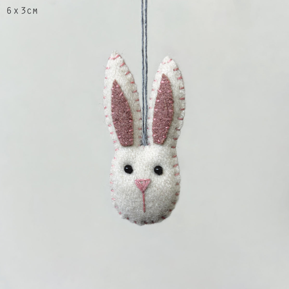 East of India Small Hanging Rabbit Head - Cream