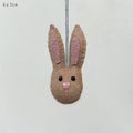East of India Small Hanging Rabbit Head - Beige