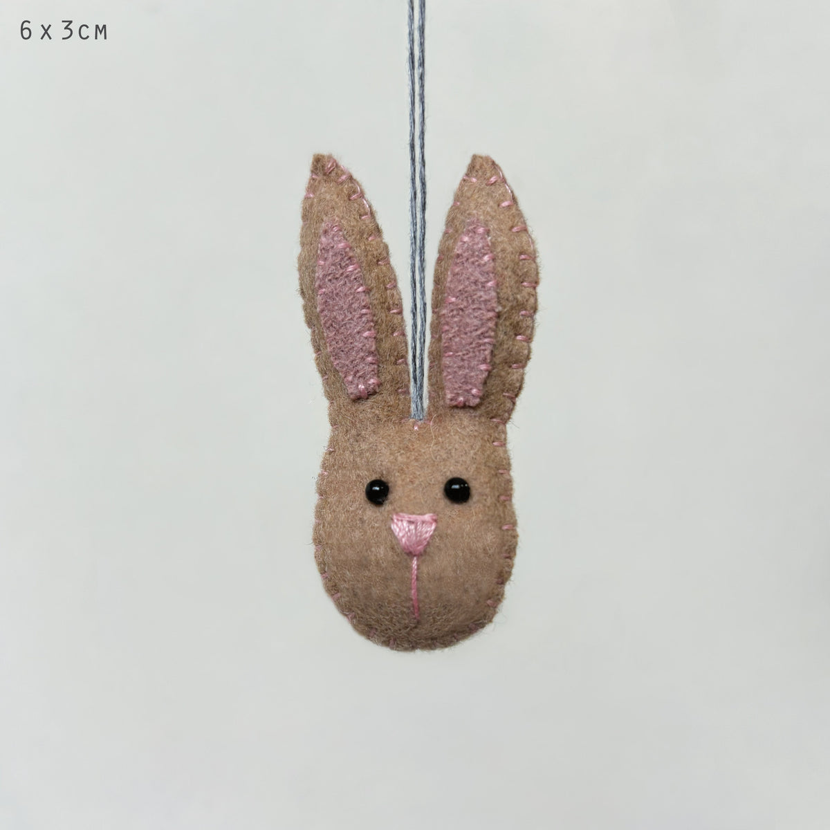 East of India Small Hanging Rabbit Head - Beige