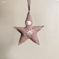 East of India Small Felt Star Baby Christmas Decoration - Pink