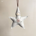 East of India Small Felt Star Baby Christmas Decoration - Cream
