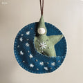 East of India Felt Moon Baby Decoration - Blue