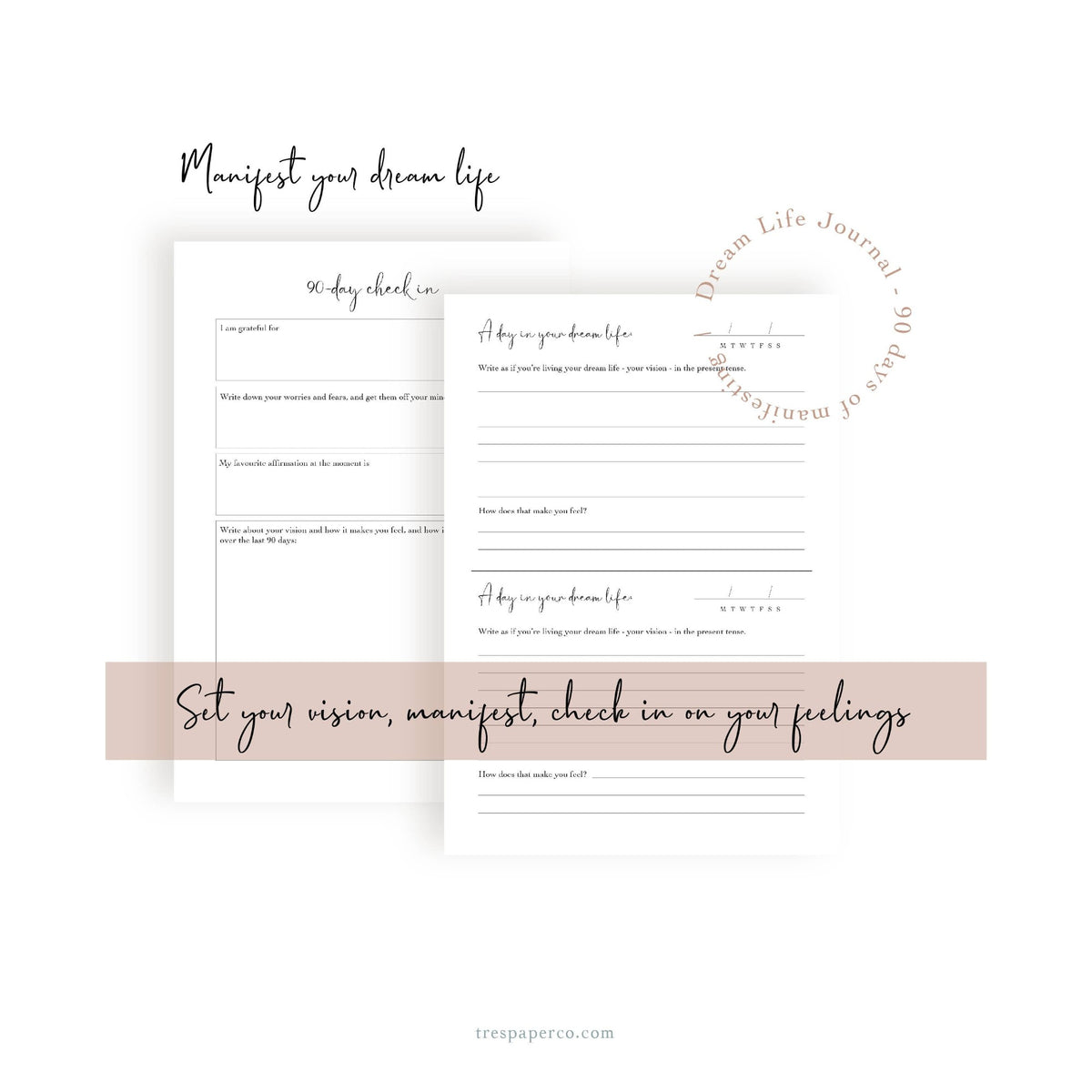 Dream Life Manifesting Journal - Gold Foiled