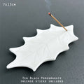 East of India Large Porcelain Leaf Incense Set - Holly