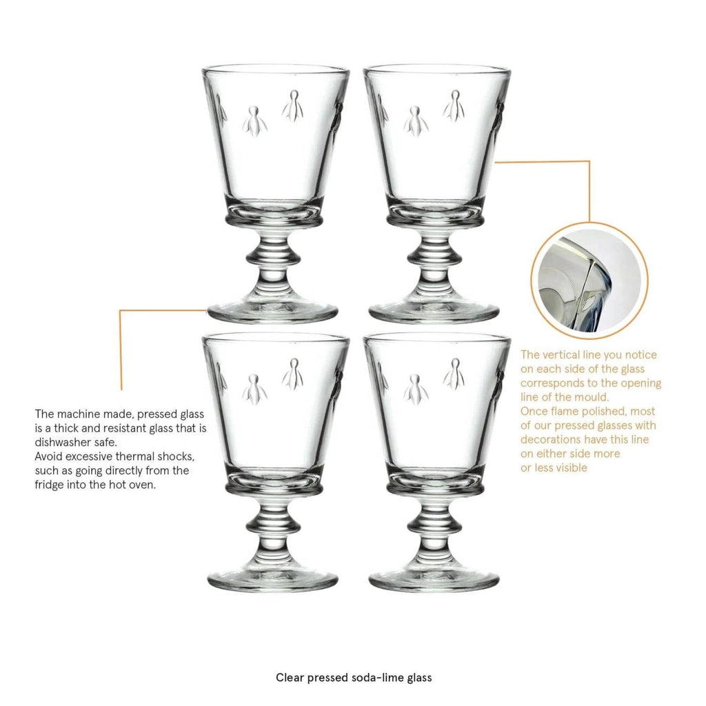 La Rochere Bee Stemmed Wine Glasses - Set of 4
