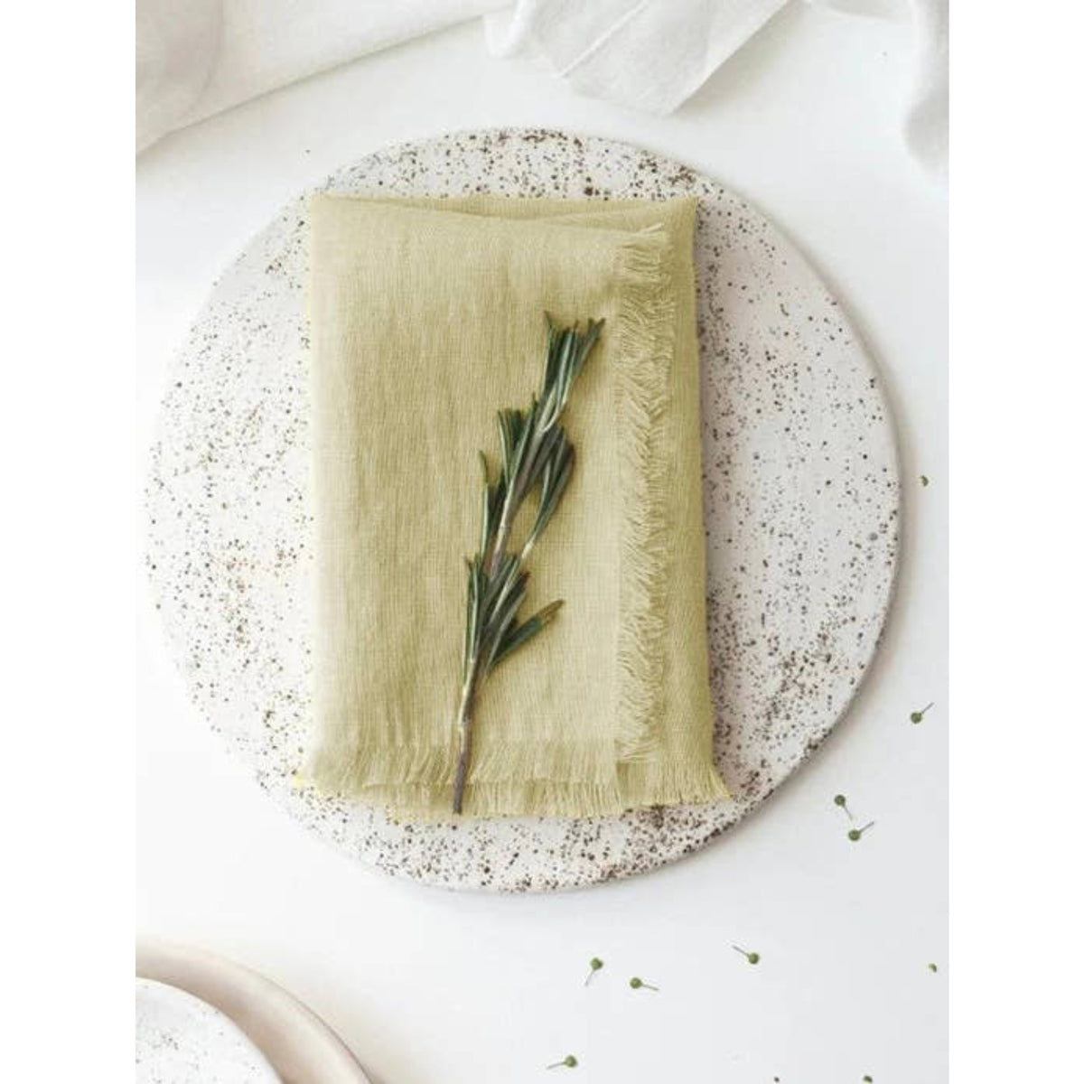 Washed Linen Frayed Edge Napkin & Placemat - 09 / 32 x 44 cm
