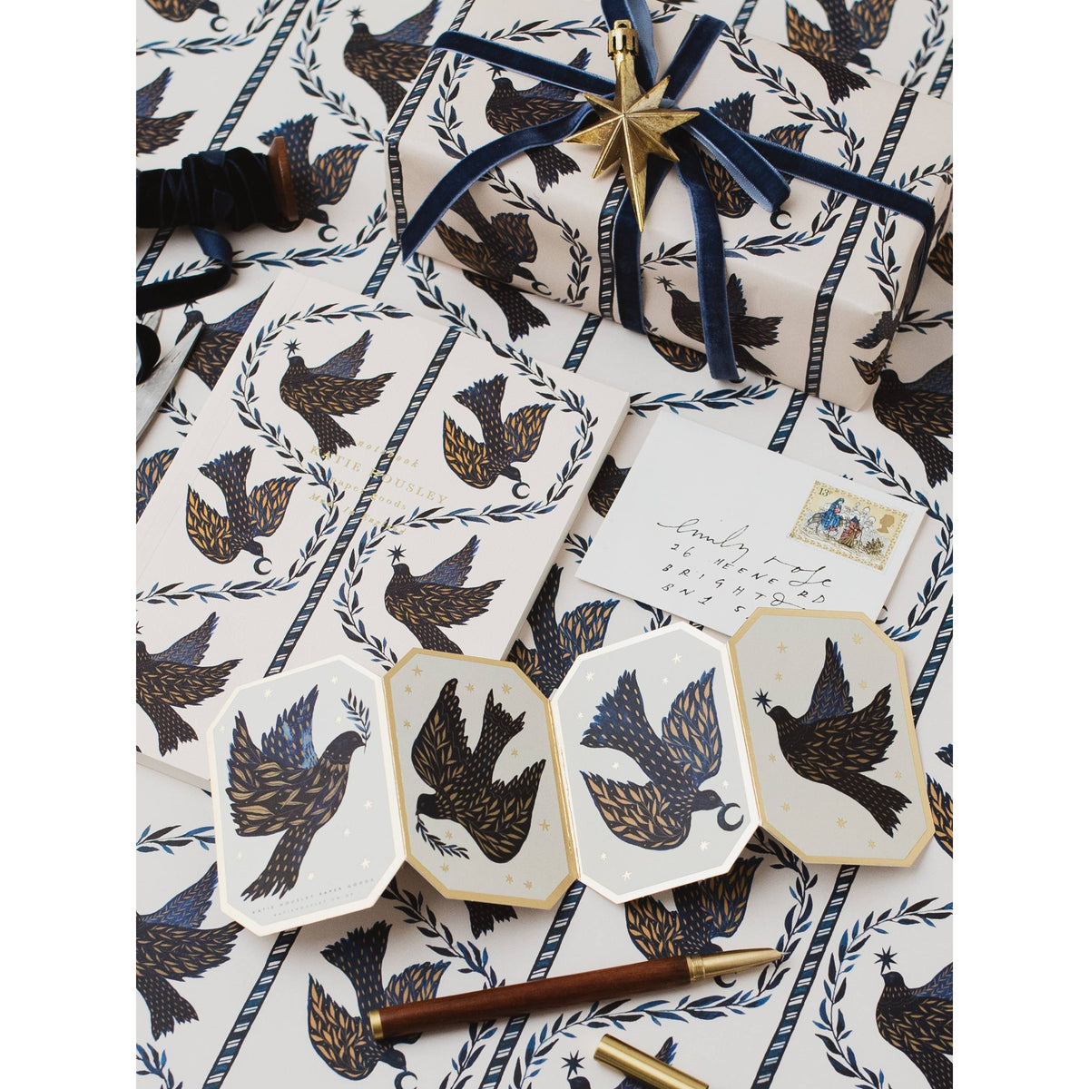 Dove Botanical Foiled A5 Lined Journal