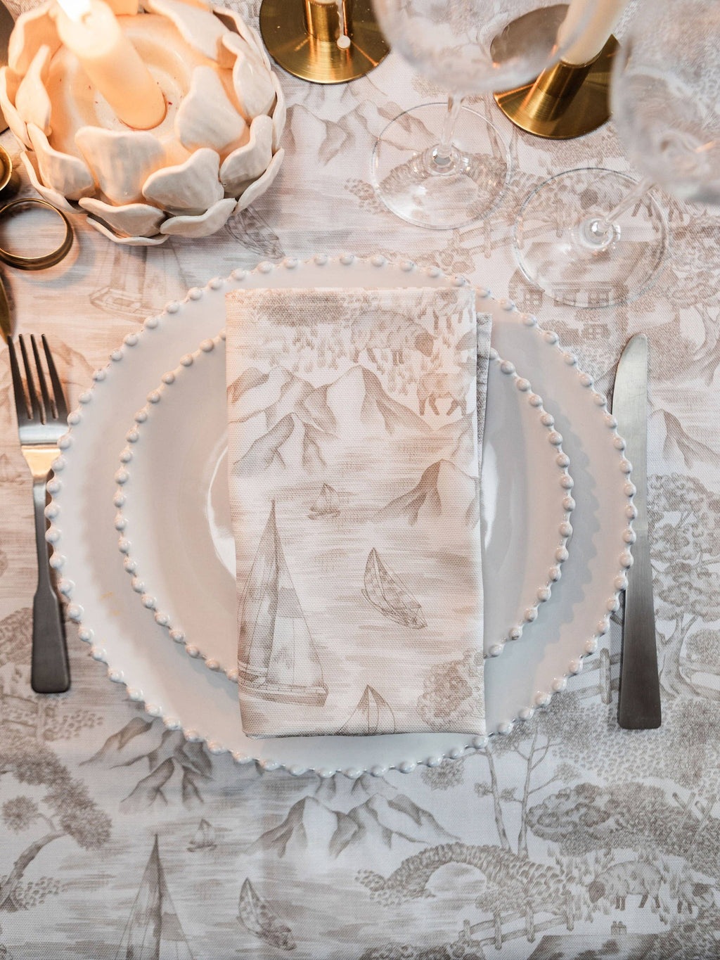 Soft Toile Napkins - Pair