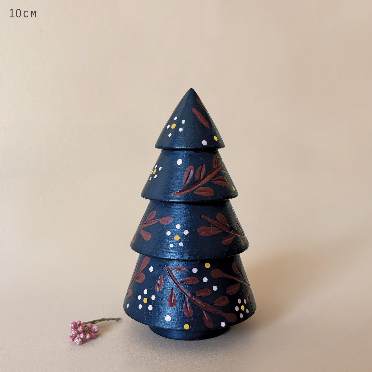 East of India Folk Art Wooden Christmas Tree - Blue