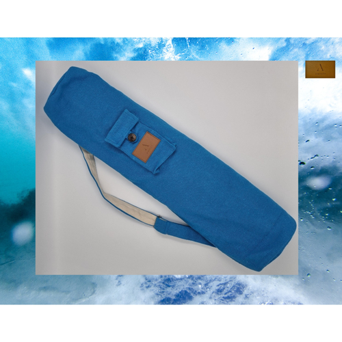Cotton Linen Yoga Mat Bag - Sky Blue