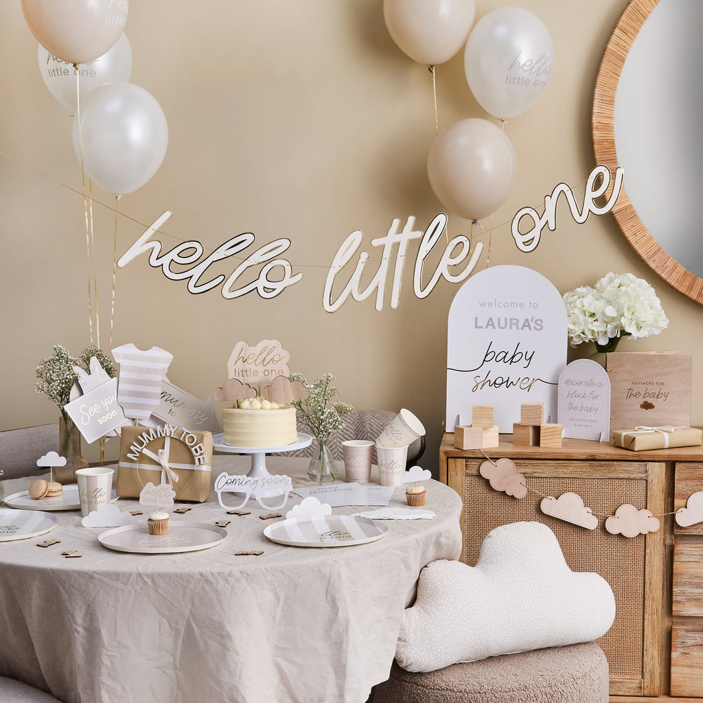 12 Pack Cloud & Hello Little One Food Picks | Baby Shower Supplies UK Tableware Cloud & Hello Little One Food Picks x 12
