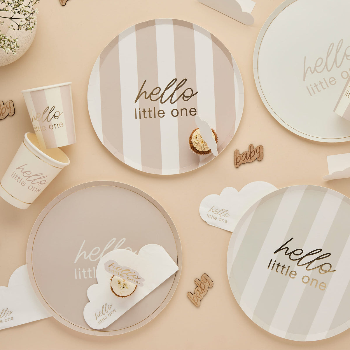 12 Pack Cloud & Hello Little One Food Picks | Baby Shower Supplies UK Tableware Cloud & Hello Little One Food Picks x 12