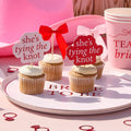 12 Pack She's Tying the Knot & Satin Bow Food Picks | Hen Party Supplies UK Party Tableware She's Tying the Knot & Satin Bow Food Picks x 12