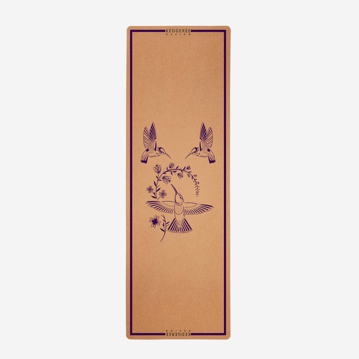 The Purple Hummingbird Cork Yoga Mat