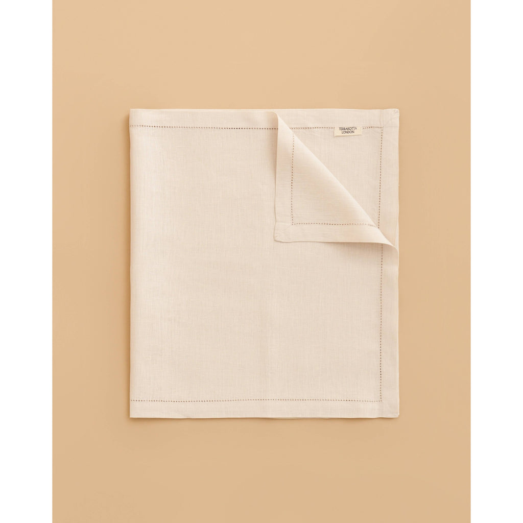 Linen Table Runner with Hemstitch Border