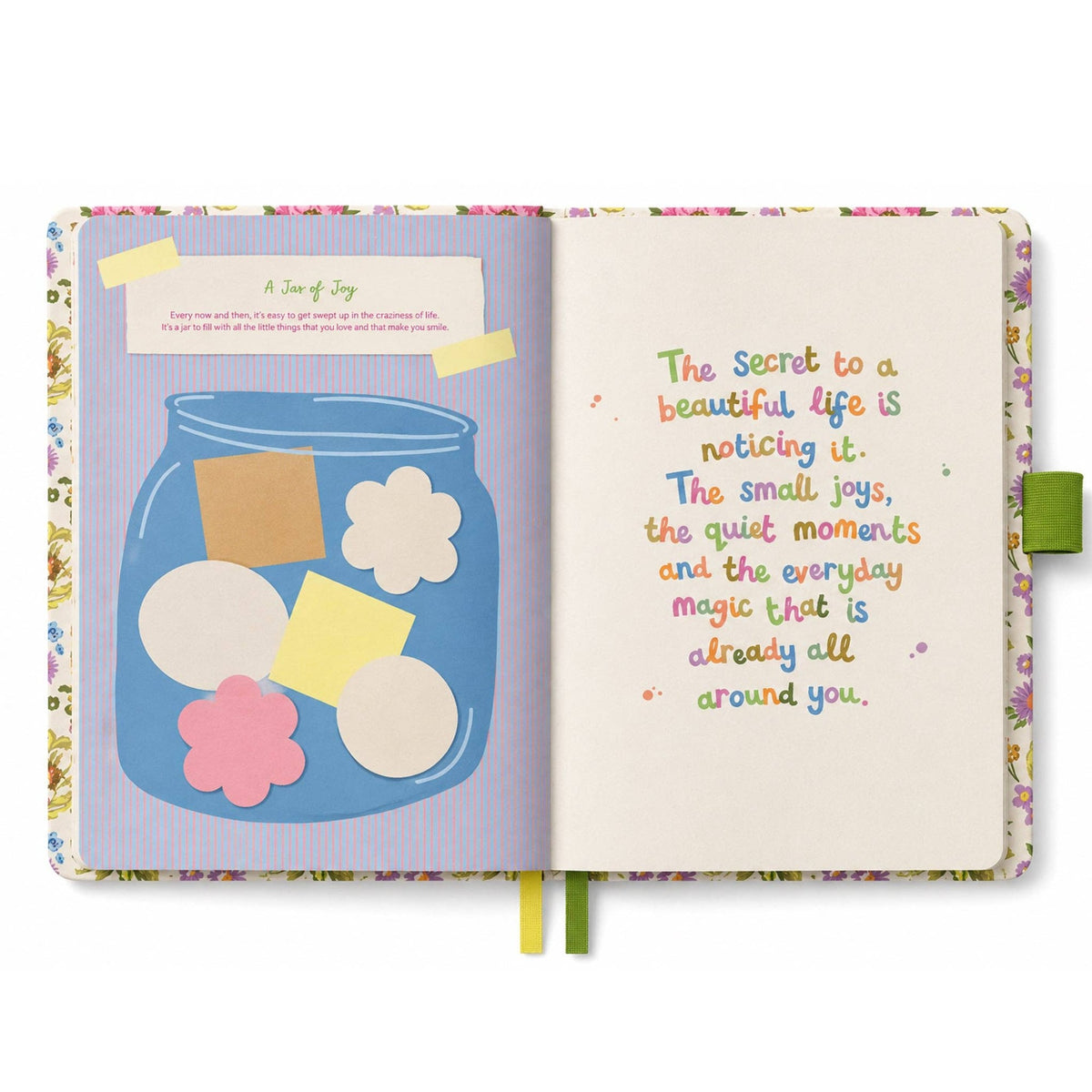 Raspberry Blossom Striped Journal