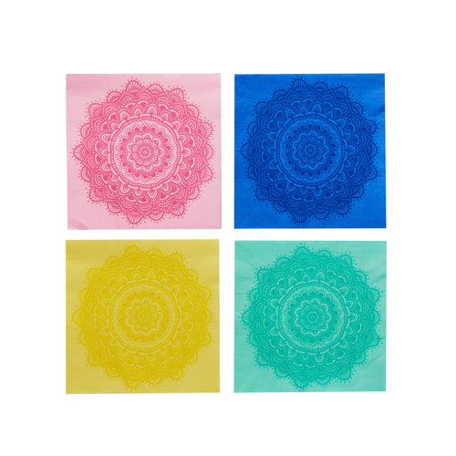 16 Pack Mandala Paper Napkins | Diwali Party Supplies UK Paper Napkins 16 Pack Mandala Paper Napkins