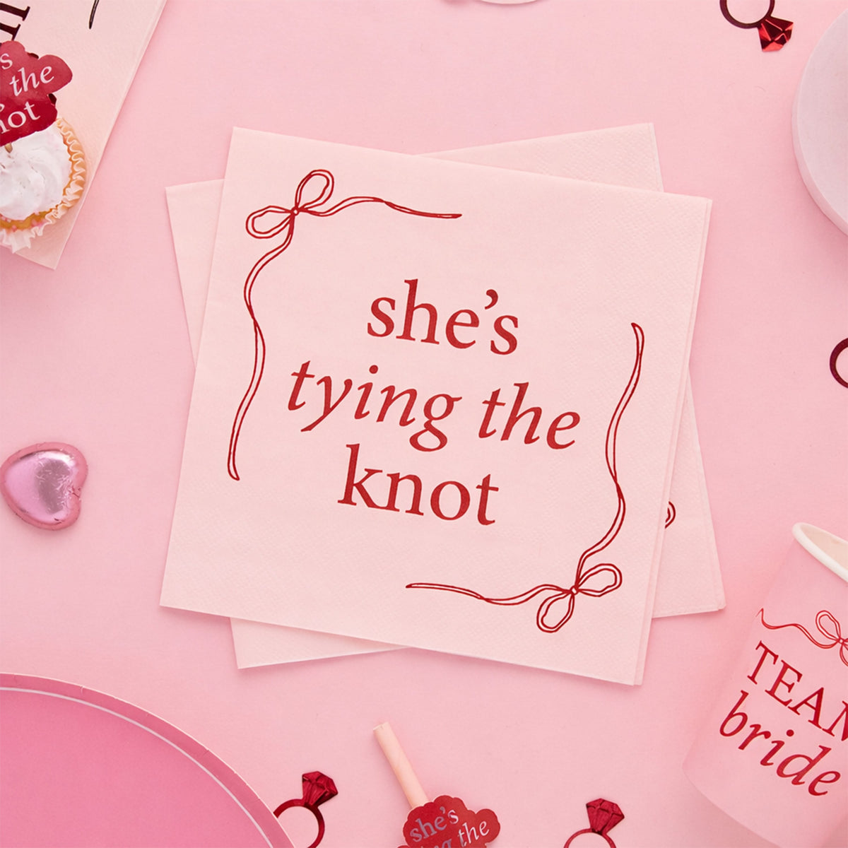 16 Pack She's Tying the Knot Paper Napkins | Hen Party Supplies UK Paper Napkins 16 Pack She's Tying the Knot Paper Napkins