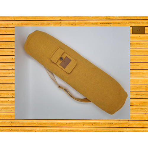 Cotton Linen Yoga Mat Bag - Mustard