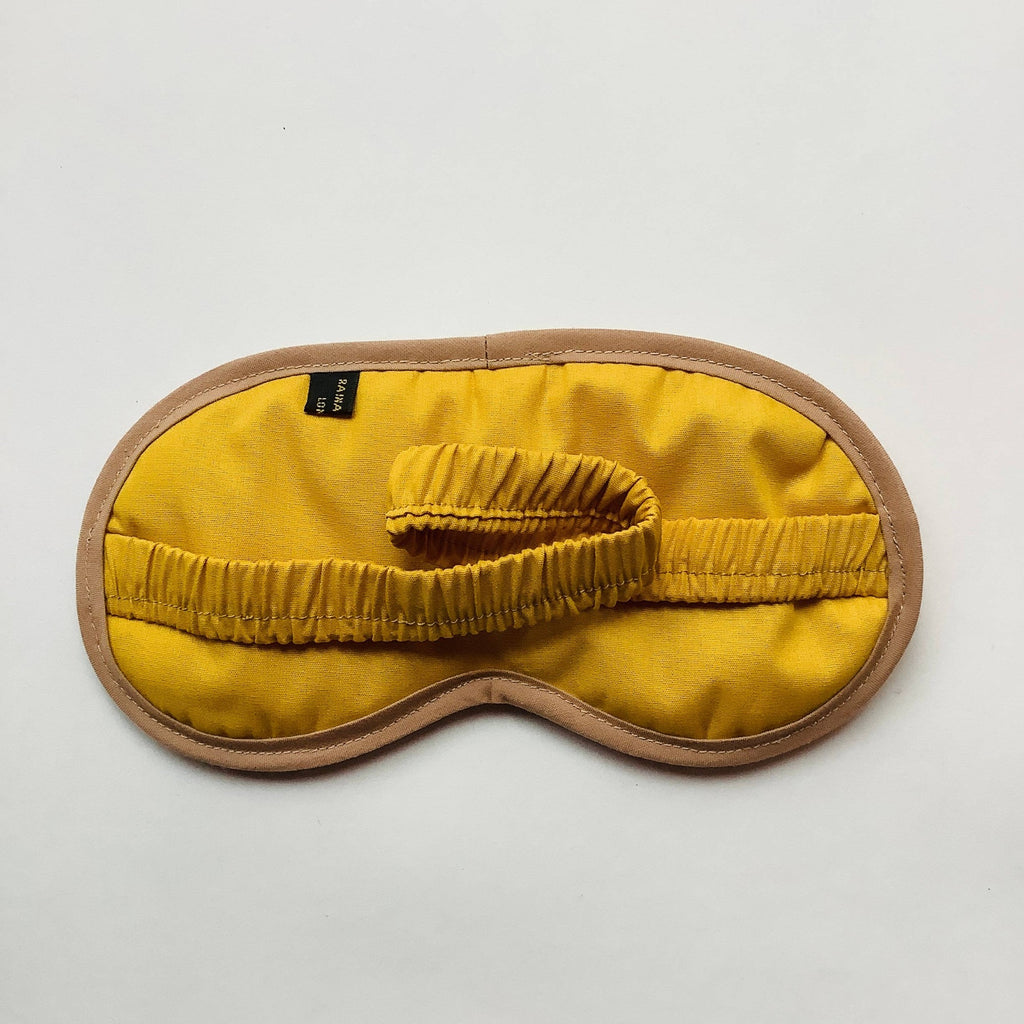 Yellow Linen Butterflies Lavender Eye Mask