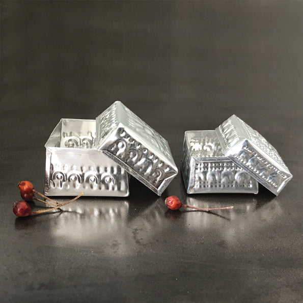 East of India Small Pressed Metal Box